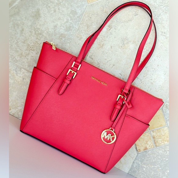 Michael Kors Charlotte Large Shoulder tote Bag Light Berry - Picture 11 of 12